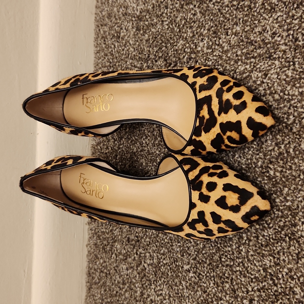 Franco Sarto Animal Print Wedge Heels Sz 7